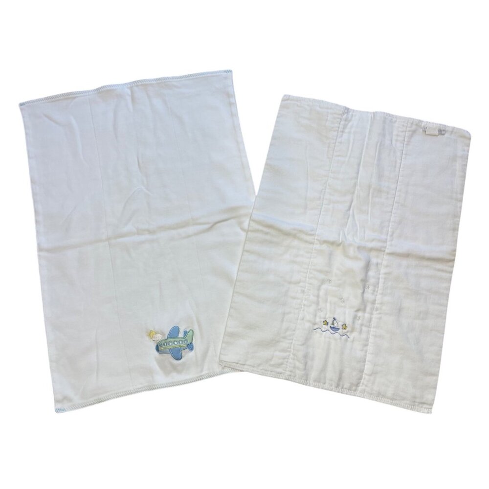 Vintage Florence Eiseman and Elegant Baby Embroidered Burp Cloths 100% Cotton